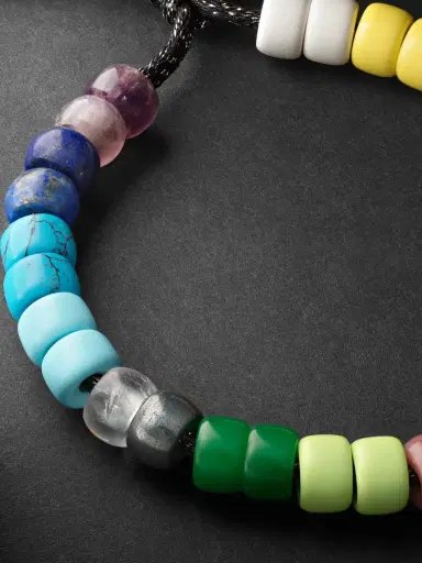 Carolina Bucci Forte Beads Blackened Gold Multi-Stone Bracelet - Men | Thumbnail 4 Carolina Bucci Forte Beads Blackened Gold Multi-Stone Bracelet - Men | Thumbnail 4