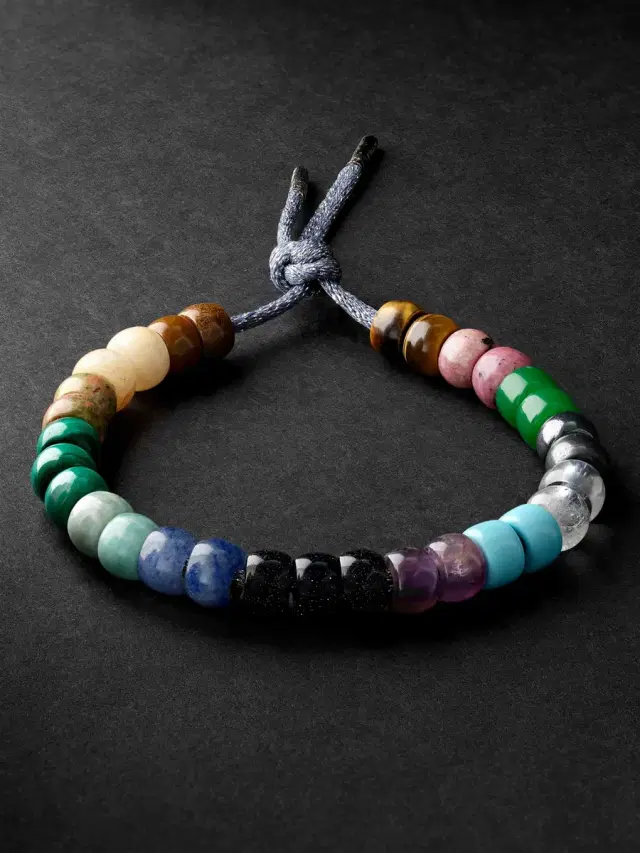 Carolina Bucci Forte Beads Blackened Gold Multi-Stone Bracelet - Men