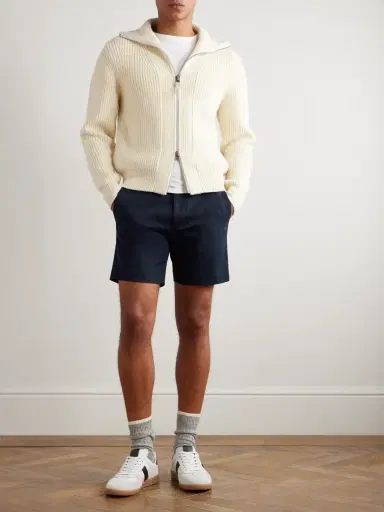 Tom Ford Straight-Leg Pleated Stretch-Cotton Twill Shorts - Men | Thumbnail 2 Tom Ford Straight-Leg Pleated Stretch-Cotton Twill Shorts - Men | Thumbnail 2