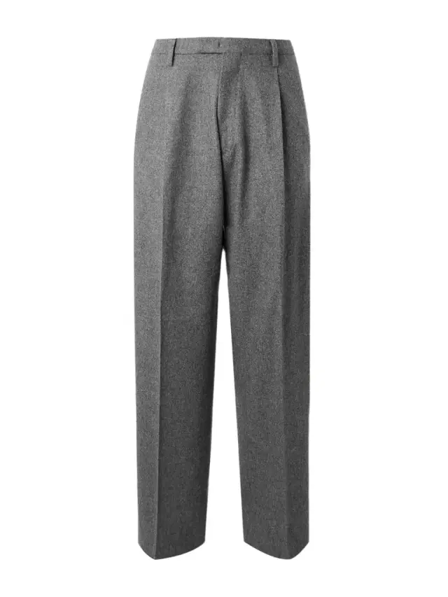 Straight-Leg Pleated Virgin Wool-Twill Suit Trousers - Men
