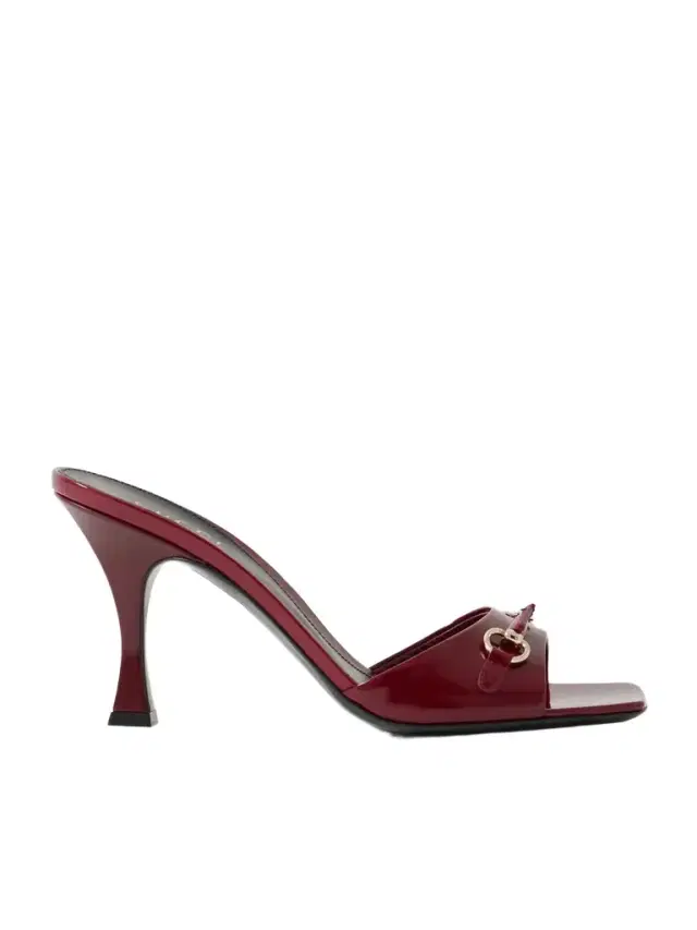 Selene Horsebit-embellished Patent-leather Mules