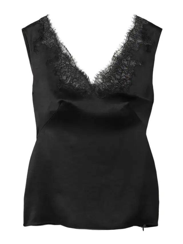 Lace-trimmed Hammered-satin Camisole