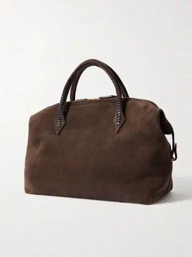 Métier Perriand City Medium Braided Leather-trimmed Suede Tote | Thumbnail 3