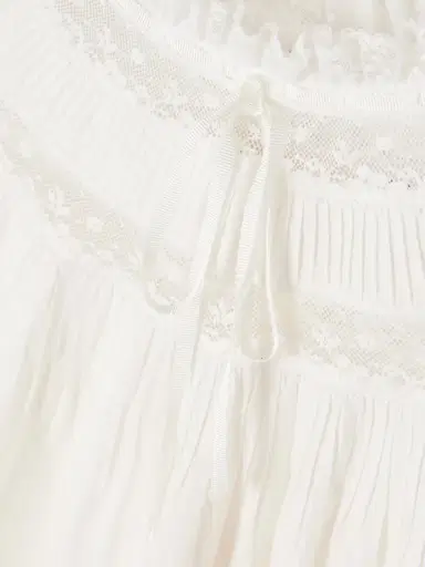 DÔEN Daphne Lace-trimmed Pintucked Organic Cotton-voile Mini Dress | Thumbnail 4 DÔEN Daphne Lace-trimmed Pintucked Organic Cotton-voile Mini Dress | Thumbnail 4