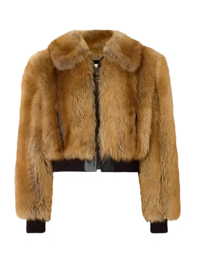 Leather-trimmed Shearling Bomber Jacket