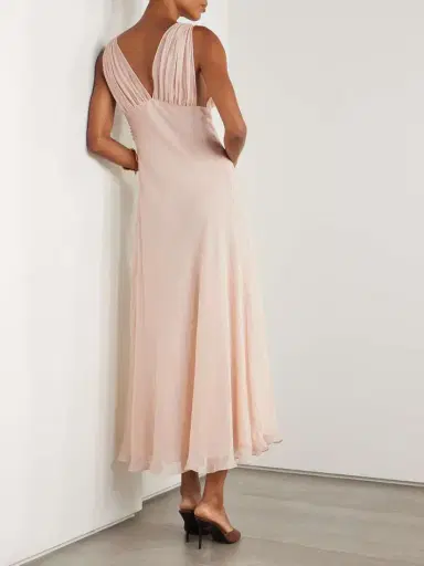 Saint Laurent Pleated Silk-chiffon Maxi Dress | Thumbnail 3 Saint Laurent Pleated Silk-chiffon Maxi Dress | Thumbnail 3
