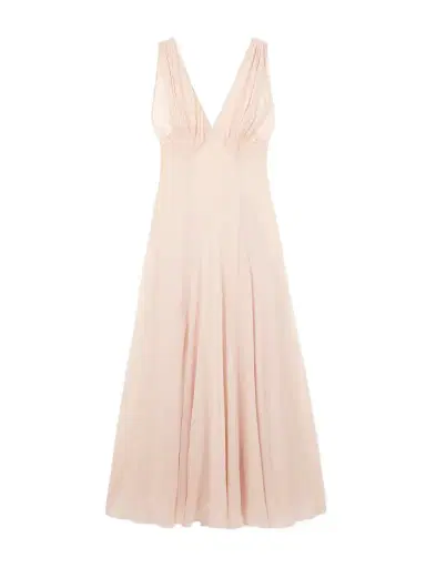 Saint Laurent Pleated Silk-chiffon Maxi Dress | Thumbnail 1 Saint Laurent Pleated Silk-chiffon Maxi Dress | Thumbnail 1
