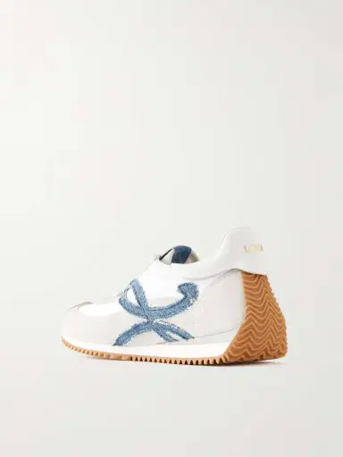 Loewe Flow Runner Denim-trimmed Shell And Suede Sneakers | Thumbnail 3