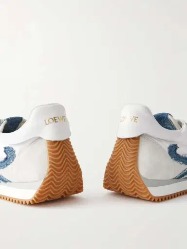 Loewe Flow Runner Denim-trimmed Shell And Suede Sneakers | Thumbnail 4