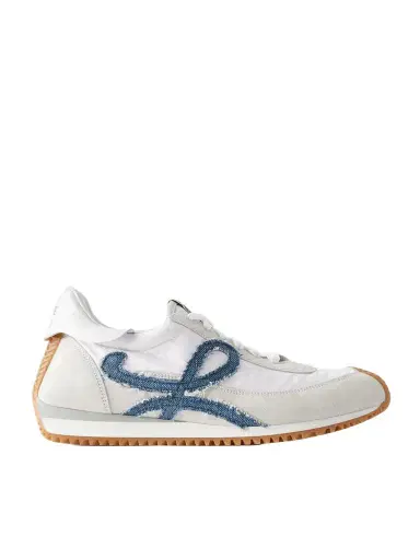 Loewe Flow Runner Denim-trimmed Shell And Suede Sneakers | Thumbnail 1