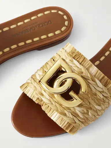 Dolce & Gabbana Embellished Braided Raffia Sandals | Thumbnail 4