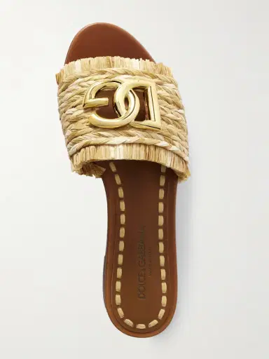 Dolce & Gabbana Embellished Braided Raffia Sandals | Thumbnail 5
