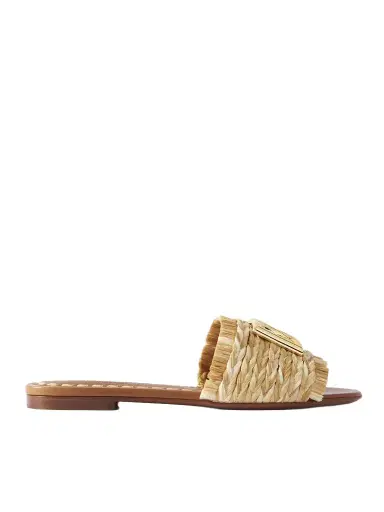 Dolce & Gabbana Embellished Braided Raffia Sandals | Thumbnail 1