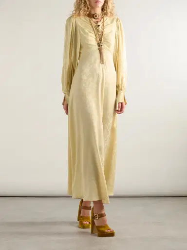 Chloé Floral-jacquard Silk-satin Midi Dress | Thumbnail 2