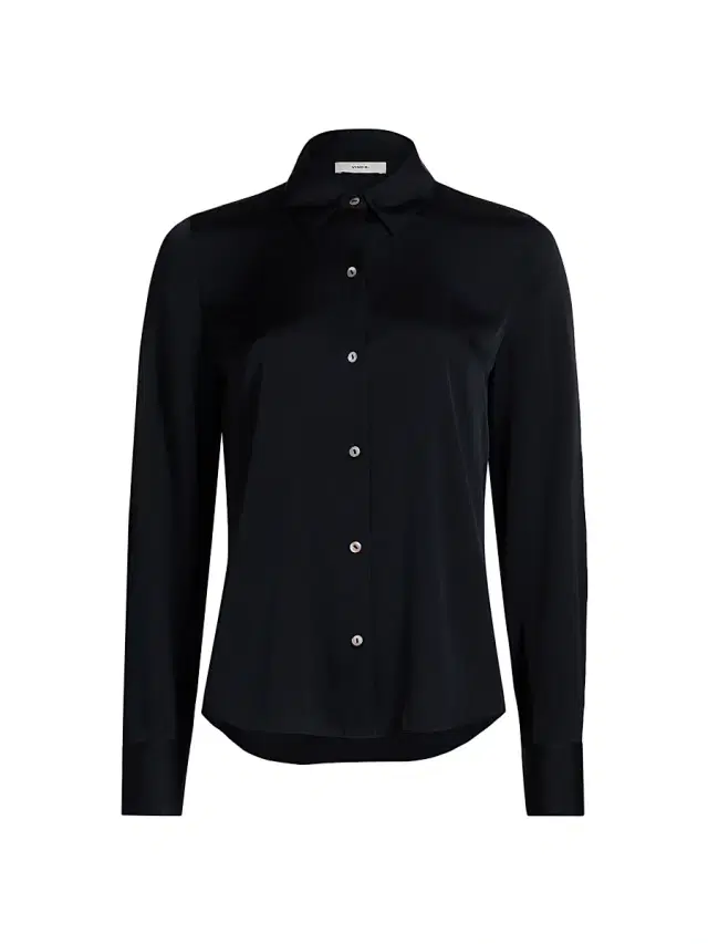 Vince Women's Slim-Fit Classic Shirt - Coastal Blue