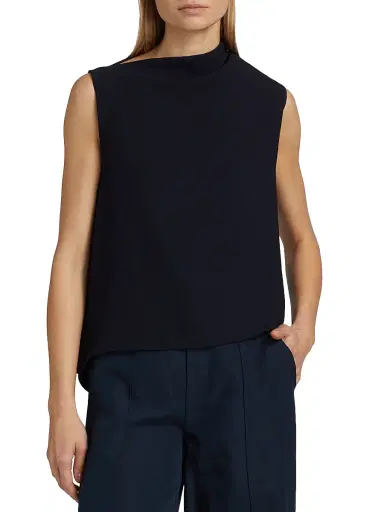 Vince Women's Draped Asymmetric A-Line Top - Coastal - Size XS | Thumbnail 3 Vince Women's Draped Asymmetric A-Line Top - Coastal - Size XS | Thumbnail 3