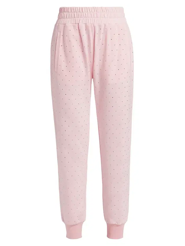 Generation Love Women's Ruel Crystal French Terry Elasticized Sweatpants - Sugar Pink