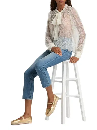 Ulla Johnson Women's Iliana Tieneck Lace Blouse - Pearl | Thumbnail 2