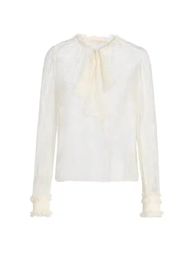 Ulla Johnson Women's Iliana Tieneck Lace Blouse - Pearl | Thumbnail 1