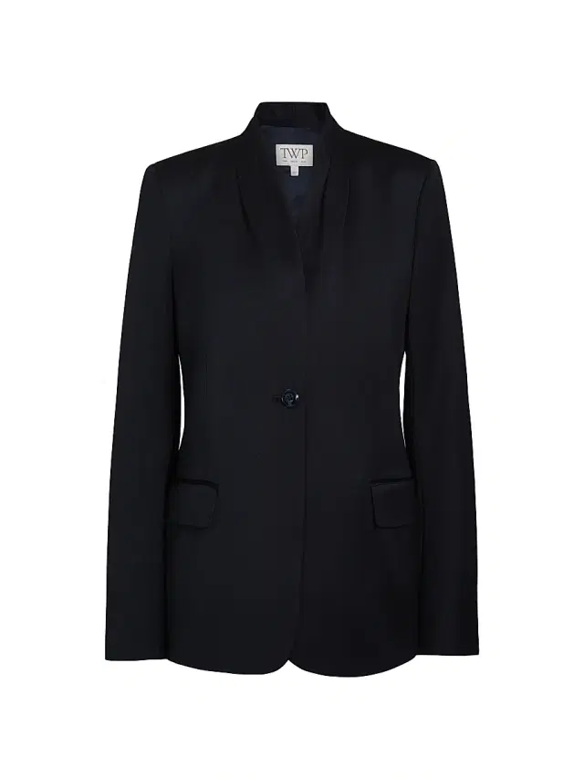 TWP Women's Shawl-Collar Wool Dinner Jacket - Midnight