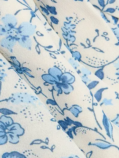 Reformation Women's Marin Floral Puff-Sleeve Top - Nile - Size 12 | Thumbnail 7