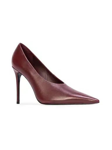 Black Suede Studio Women's Jona 100MM Leather Pumps - Bordeaux Leather - Size 8.5 | Thumbnail 2