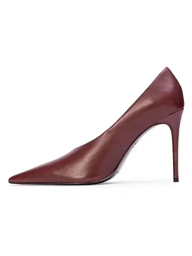 Black Suede Studio Women's Jona 100MM Leather Pumps - Bordeaux Leather - Size 8.5 | Thumbnail 4