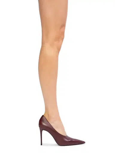 Black Suede Studio Women's Jona 100MM Leather Pumps - Bordeaux Leather - Size 8.5 | Thumbnail 6