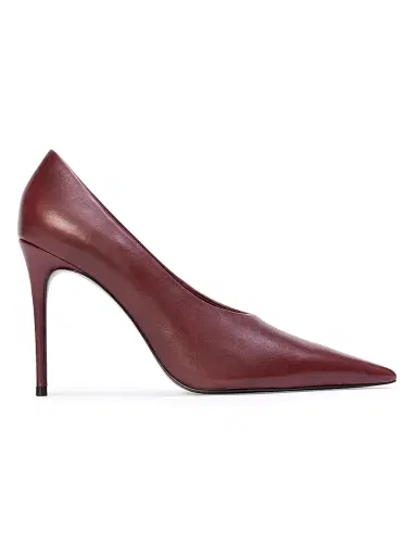 Black Suede Studio Women's Jona 100MM Leather Pumps - Bordeaux Leather - Size 8.5 | Thumbnail 1