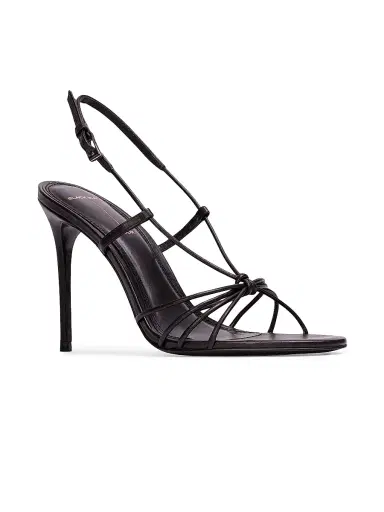 Black Suede Studio Women's Fern 100MM Leather Sandals - Black Leather | Thumbnail 2