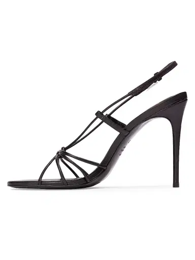 Black Suede Studio Women's Fern 100MM Leather Sandals - Black Leather | Thumbnail 4