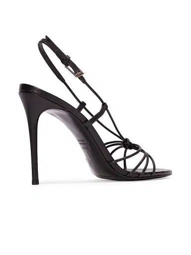 Black Suede Studio Women's Fern 100MM Leather Sandals - Black Leather | Thumbnail 5