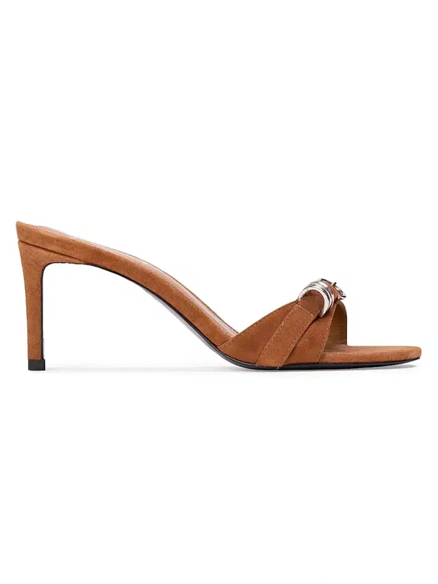 Women's Joanna 65MM Suede Mules - Caramel Suede