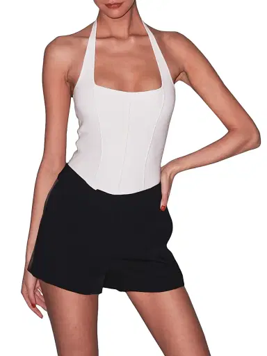 Fleur du Mal Women's Sofia Halterneck Bodysuit - Ivory - Size Large | Thumbnail 3 Fleur du Mal Women's Sofia Halterneck Bodysuit - Ivory - Size Large | Thumbnail 3