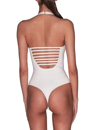 Fleur du Mal Women's Sofia Halterneck Bodysuit - Ivory - Size Large | Thumbnail 7 Fleur du Mal Women's Sofia Halterneck Bodysuit - Ivory - Size Large | Thumbnail 7