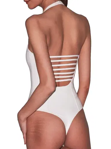 Fleur du Mal Women's Sofia Halterneck Bodysuit - Ivory - Size Large | Thumbnail 8 Fleur du Mal Women's Sofia Halterneck Bodysuit - Ivory - Size Large | Thumbnail 8