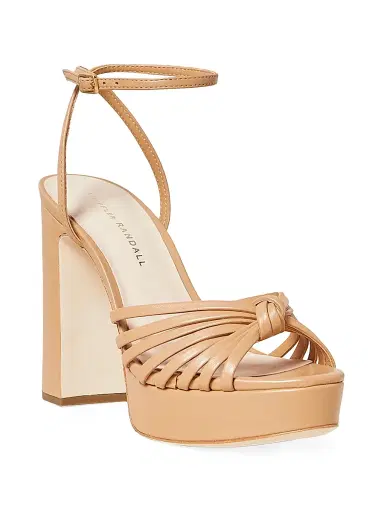 Loeffler Randall Women's Rivka 120MM Leather Knot Platform Sandals - Dune | Thumbnail 2