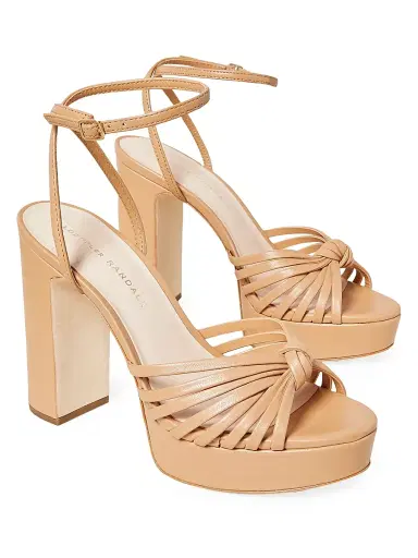 Loeffler Randall Women's Rivka 120MM Leather Knot Platform Sandals - Dune | Thumbnail 3