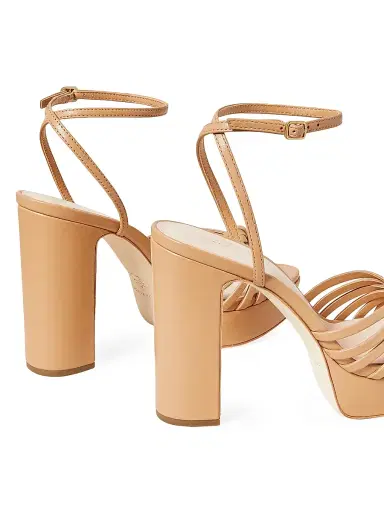 Loeffler Randall Women's Rivka 120MM Leather Knot Platform Sandals - Dune | Thumbnail 4