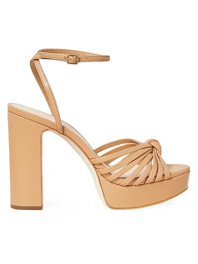 Women's Rivka 120MM Leather Knot Platform Sandals - Dune Women's Rivka 120MM Leather Knot Platform Sandals - Dune