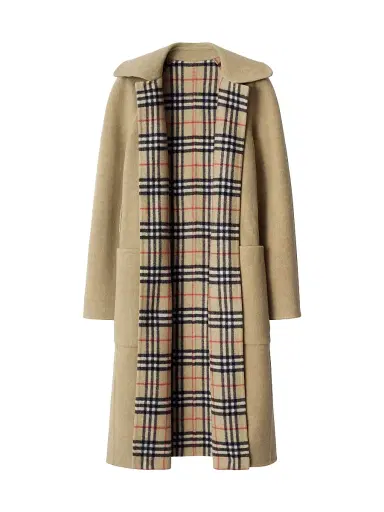 Burberry Women's Turnbridge Wool Reversiable Wrap Coat - Sand Ip Check | Thumbnail 3