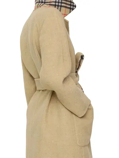 Burberry Women's Turnbridge Wool Reversiable Wrap Coat - Sand Ip Check | Thumbnail 7
