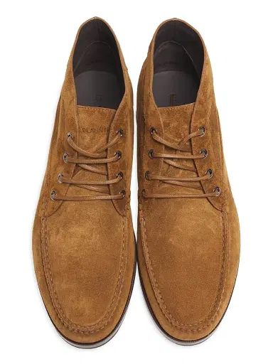 Manolo Blahnik Men's Rhinebeck Suede Derby Shoes - Dark Brown - Size 9 | Thumbnail 4 Manolo Blahnik Men's Rhinebeck Suede Derby Shoes - Dark Brown - Size 9 | Thumbnail 4