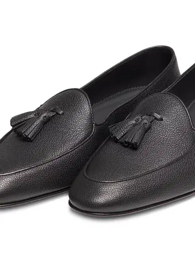 Manolo Blahnik Men's Lennox Leather Tassel Loafers - Black - Size 12 | Thumbnail 2