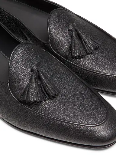 Manolo Blahnik Men's Lennox Leather Tassel Loafers - Black - Size 12 | Thumbnail 6
