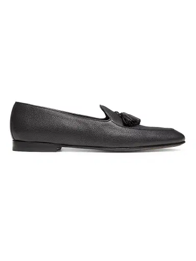 Manolo Blahnik Men's Lennox Leather Tassel Loafers - Black - Size 12 | Thumbnail 1
