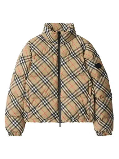 Burberry Women's Check Down Puffer Jacket - Sand Ip Check - Size XL | Thumbnail 1 Burberry Women's Check Down Puffer Jacket - Sand Ip Check - Size XL | Thumbnail 1