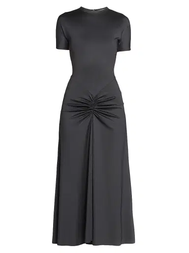 Victoria Beckham Women's Gathered Cotton T-Shirt Midi-Dress - Black - Size 0 | Thumbnail 1 Victoria Beckham Women's Gathered Cotton T-Shirt Midi-Dress - Black - Size 0 | Thumbnail 1