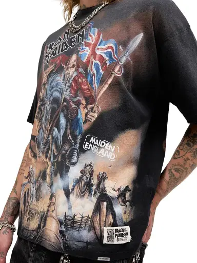 Represent Men's Iron Maiden Steed T-Shirt - Stained Black | Thumbnail 9 Represent Men's Iron Maiden Steed T-Shirt - Stained Black | Thumbnail 9