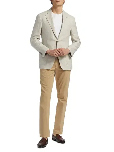 Canali Men's Kei Linen-Wool Sportcoat - Light Tan - Size 42 | Thumbnail 2 Canali Men's Kei Linen-Wool Sportcoat - Light Tan - Size 42 | Thumbnail 2